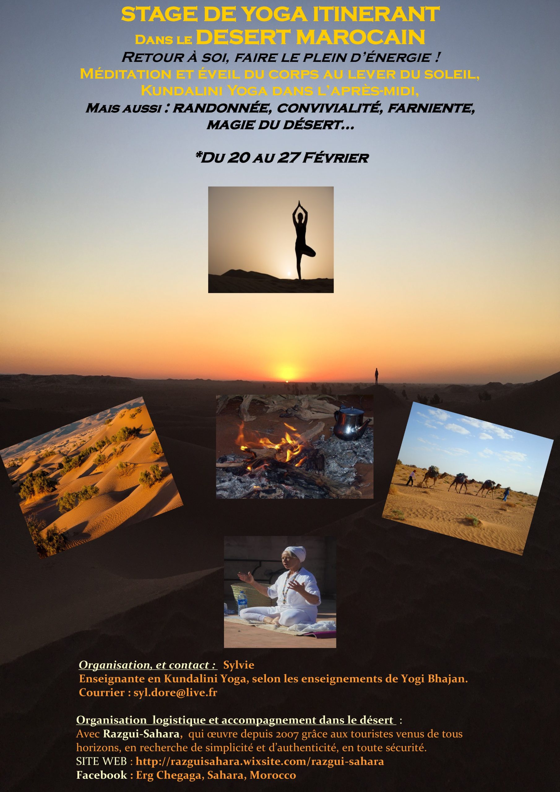 Roving yoga course in the Moroccan desert