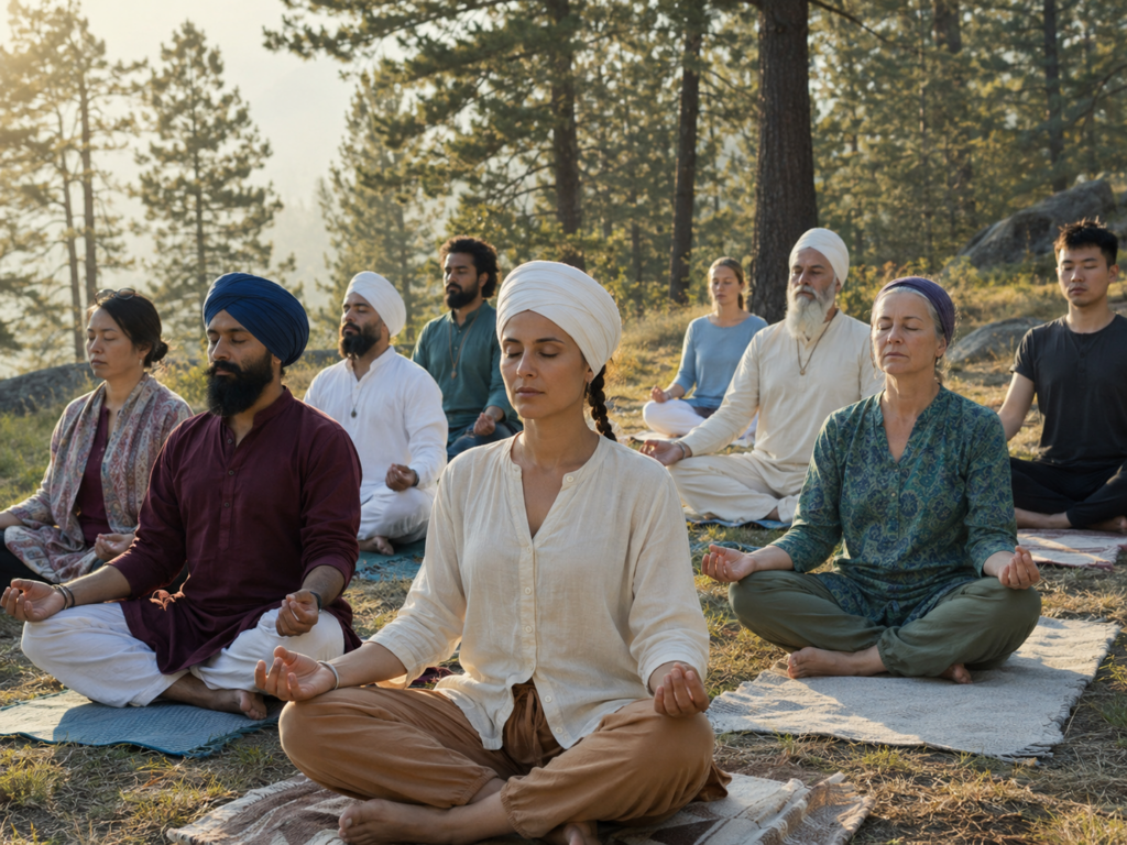 diverse group practicing Kundalini Yoga together
