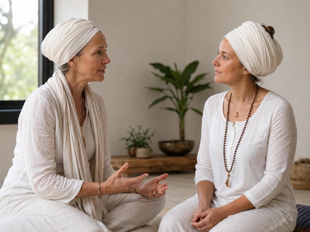 Kundalini Yoga teachers discussing IKYTA professional standards